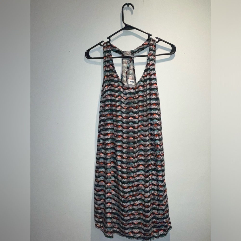 Old Navy Racer Back Geometric Pattern Dress • Size Medium